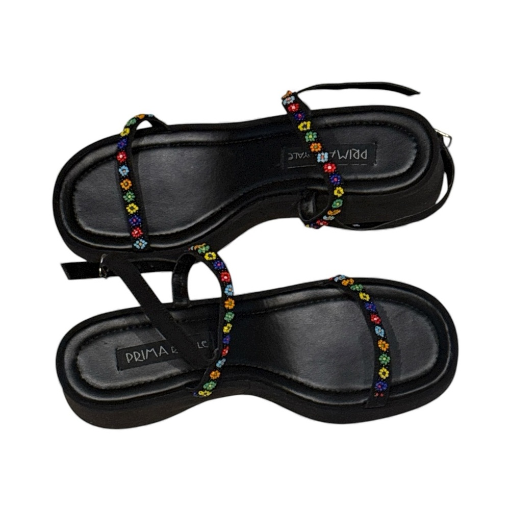 Black Beaded Sandals 90's/Y2K!!!!